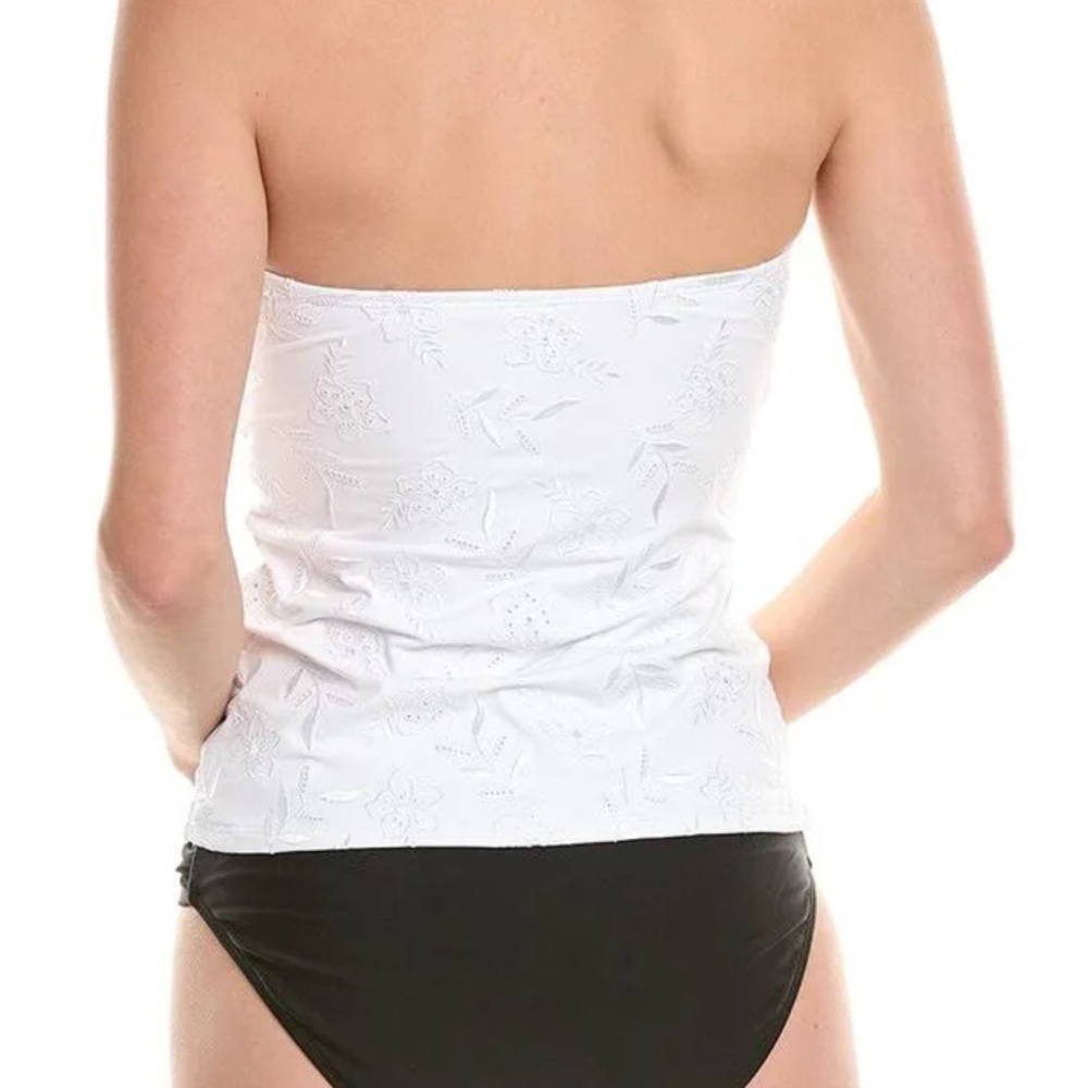 Tommy Bahama Eyelet Hideaway Tie Bandini White Tankini Swim Top Size XS - Picture 3 of 8